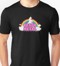 Camiseta unisex DEATH METAL! (Divertido unicornio / Rainbow Mosh Parodia Diseño)