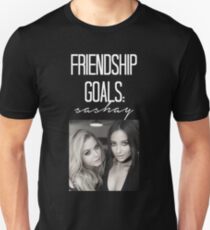 Freundschaftsziele; Sashay-- Weiß Slim Fit T-Shirt