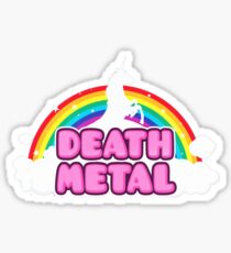 HEAVY METAL! (Funny Unicorn / Rainbow Mosh Parody Design) Sticker