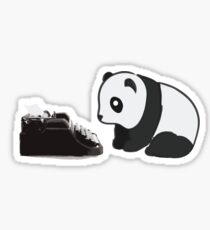 Typewriter Panda Sticker