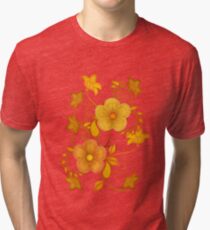 Shades of yellow .. flower design Tri-blend T-Shirt