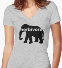 Herbivore (elephant) Women's Fitted V-Neck T-Shirt