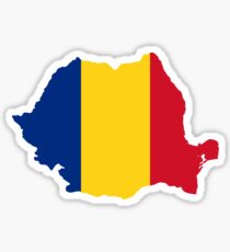 Romania Flag Map Sticker