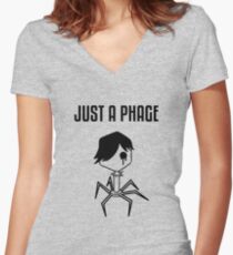 Just a Phage Women's Fitted V-Neck T-Shirt