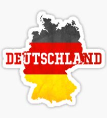 Vintage Classic Deutschland Country With Germany Flag Sticker
