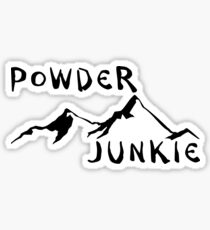 SKIING POWDER JUNKIE SKI SNOWBOARDING SNOW BOARD MOUNTAINS WINTER SPORTS Sticker