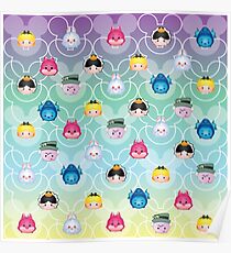 Tsum Tsum Alice in Wonderland - purple/green/blue/yellow Poster