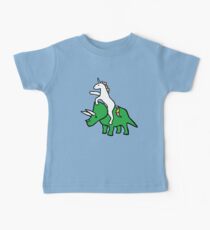 Unicorn Riding Triceratops Baby Tee