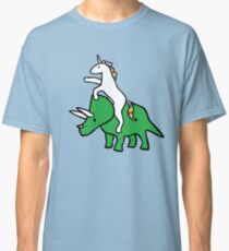 Unicorn Riding Triceratops Classic T-Shirt