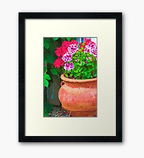 Martha's Geraniums - Oil Artwork Framed Print