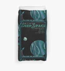 Deep Space Vintage Travel Poster Duvet Cover