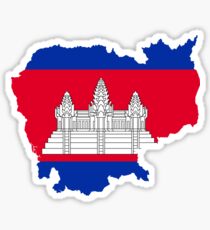 Cambodia Flag Map Sticker