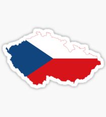 Czech Republic Flag Map Sticker