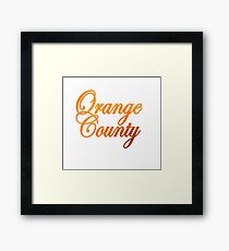 Orange County Written in Orange Framed Print