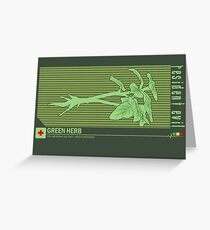 Resident Evil Green Herb Greeting Card