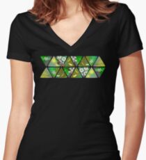 Heath Myrtle, Wattle, Wattlebird Fitted V-Neck T-Shirt