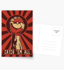 POKEMON PROPAGANDA: FANGEN SIE ALLE EM Postkarten