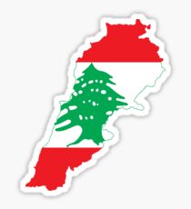 Lebanon Flag Map Sticker
