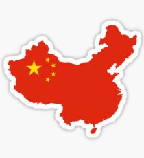 China-Flaggen-Karte Sticker