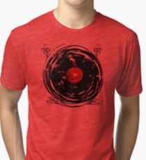 Enchanting Vinyl Records Vintage Twirls Tri-blend T-Shirt