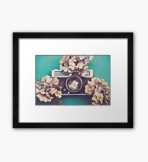 Camera & Hydrangea Framed Print