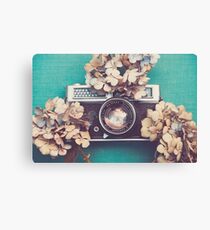 Camera & Hydrangea Canvas Print