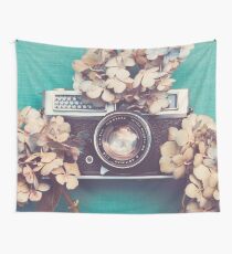 Camera & Hydrangea Wall Tapestry
