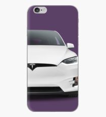 White 2017 Tesla Model X luxury SUV electric car front art photo print iPhone Case