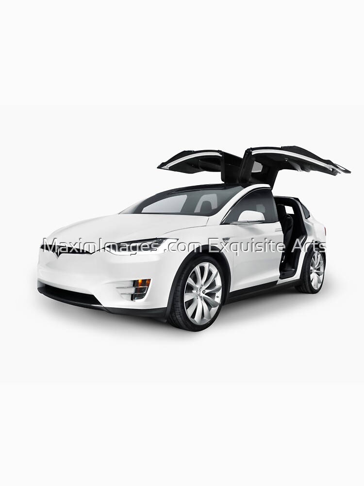 White 2017 Tesla Model X Luxury Suv Electric Car With Open Falcon Wing Doors Art Photo Print Classic T Shirt