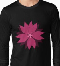 Pink vector flower digital art Long Sleeve T-Shirt