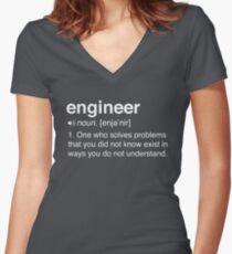 Funny Engineer Definition Women's Fitted V-Neck T-Shirt