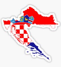 Kroatien Flagge Karte Sticker