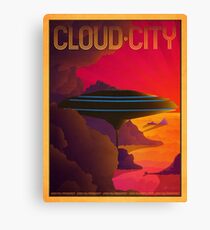 Cloud City Retro Travel Poster Canvas Print