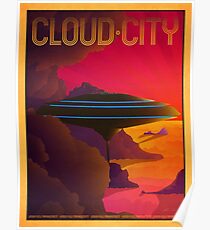 Cloud City Retro Travel Poster Poster
