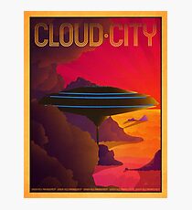 Cloud City Retro Travel Poster Photographic Print