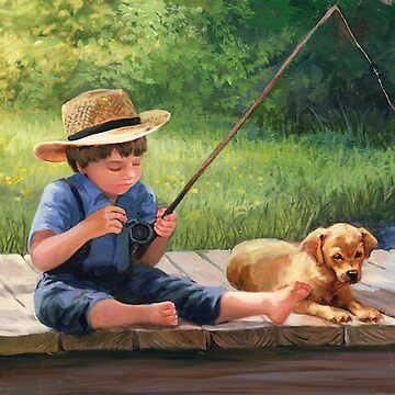 Amish Boy Fishing Art Print for Sale by sandyholly