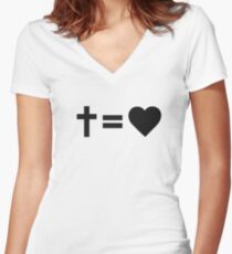 Christian Symbol Women's Fitted V-Neck T-Shirt