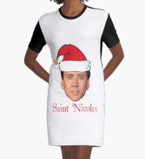 Saint Nicolas Cage Weihnachten T-Shirt Kleid
