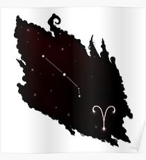 Widder Sternzeichen Constellation Poster