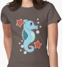 Baby Blue Seahorse Women's Fitted T-Shirt