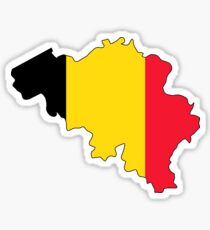 Belgium Flag Map Sticker