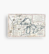 Vintage Map of The Great Lakes (1696) Metal Print