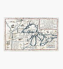 Vintage Map of The Great Lakes (1696) Photographic Print