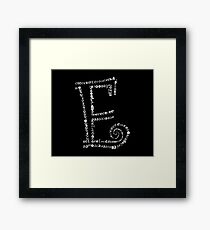 Typographic E Letter Framed Print