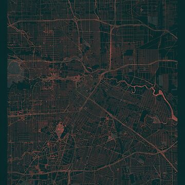 Artwork thumbnail, Houston Map Red by HubertRoguski