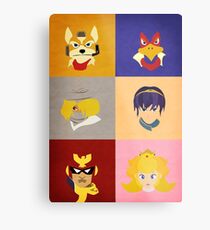 Smash Bros Melee Top Tier Faces Metal Print