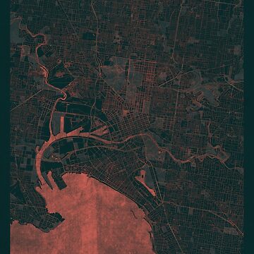 Artwork thumbnail, Melbourne Map Red by HubertRoguski