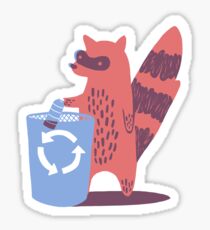 Recycling Raccoon Sticker