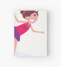 Illustration of figure skating cute girl training on the ice Hardcover Journal