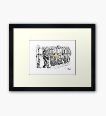 riot cops study Framed Print